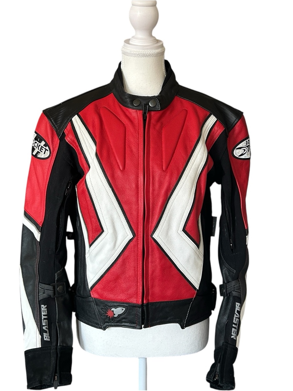 Vintage “Joe Rocket Racing” Black and Red Leather Motorcycle Racer Jacket